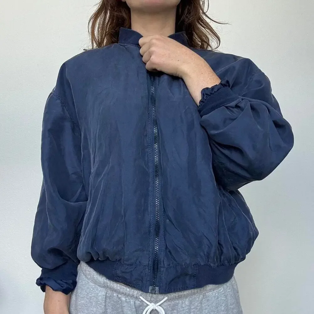 Vintage 90s silk zip up jacket